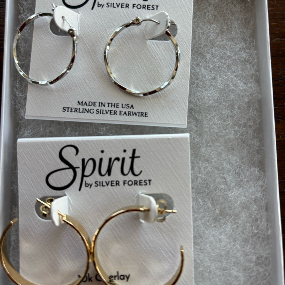 Silver Forest Gold and Silver Hoop Earrings